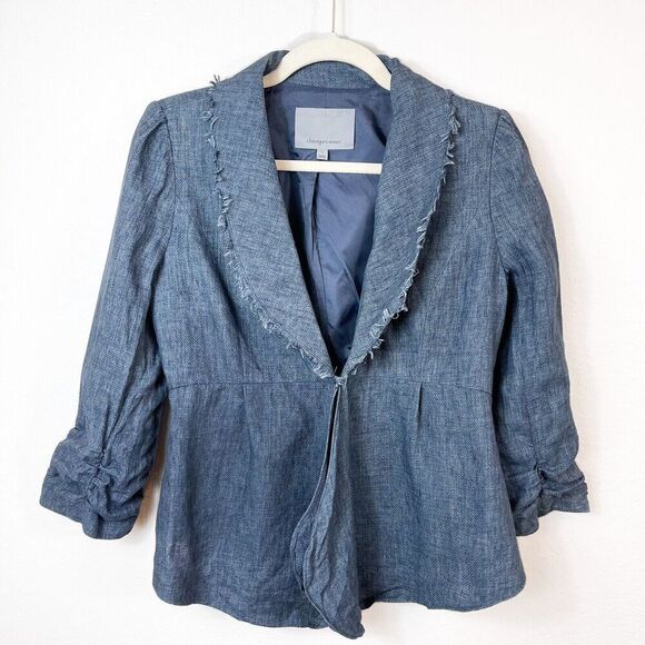 CLASSIQUES ENTIER Blue Blazer with Fringe Size Small - Picture 1 of 12